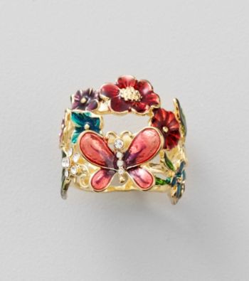 Guess Goldtone Flower Ring