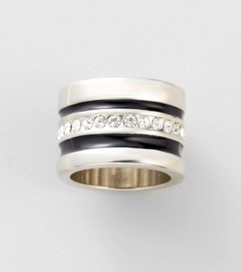 Guess Silvertone and Jet Band Ring