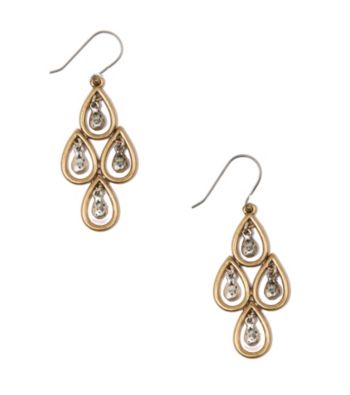 Lucky Brand® Two Tone Teardrop Chandelier Earrings