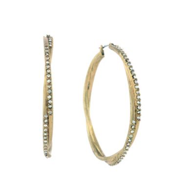 Jessica Simpson Goldtone Twist Hoop Earrings