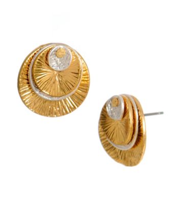 Kenneth Cole® Two Tone Multi Disc Stud Earrings