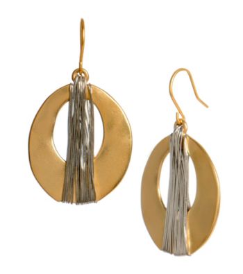 Kenneth Cole® Goldtone Wire Wrapped Oval Drop Earrings