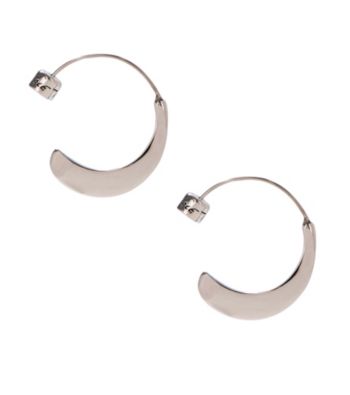 Kenneth Cole® Silvertone Small Sculptural Hoop Earrings