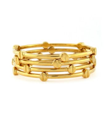Vince Camuto™ Goldtone Nail Head Bangle Set