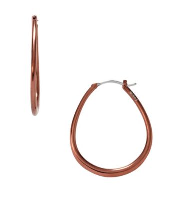 Fossil® Small Tear Hoop Earrings in Polished Chocolate