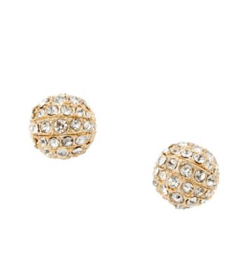 Fossil® Pave Fire Ball with Clear Glitz Stud Earrings