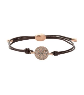 Fossil® Hematite and Chocolate Pave Disk Wrist Wrap