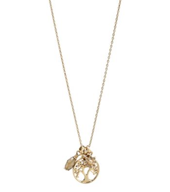Fossil® Goldtone Tree Charm Pendant Necklace