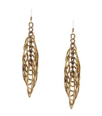 BCBGeneration™ Goldtone Layered Oval Linear Drop Earrings