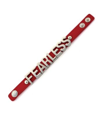 BCBGeneration™ Silvertone and Coral Fearless Affirmation Bracelet