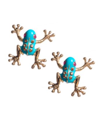 Betsey Johnson® Blue Frog Stud Earrings