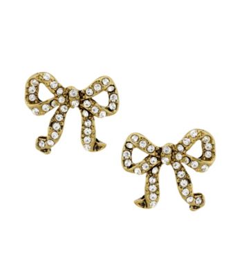 Betsey Johnson® Crystal Bow Stud Earrings