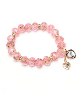 Betsey Johnson® Pink Crystal Flower Bead Stretch Bracelet