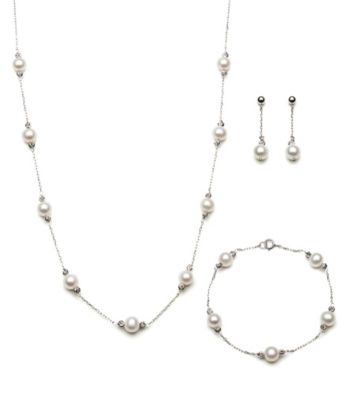 .925 Sterling Silver Fresh Water Pearl White Set