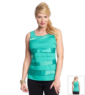 Relativity® Career Petites' Horizontal Tiers Tank