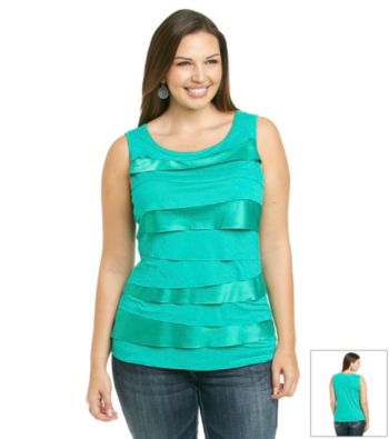 Realtivtiy® Career Plus Size Horizontal Tiers Tank