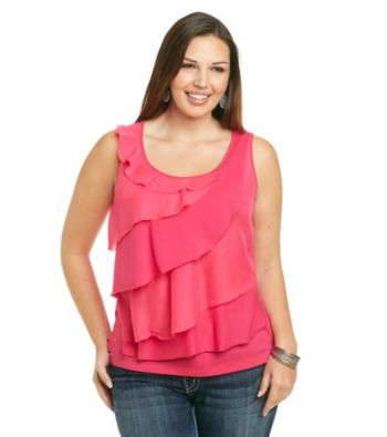 Relativity® Career Plus Size Floating Tiers Tank