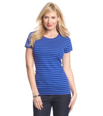 Relativity® Stripe Short Sleeve Crewneck