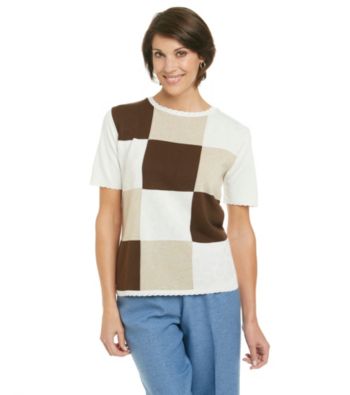 Alfred Dunner® St. Regis Brown Block Sweater