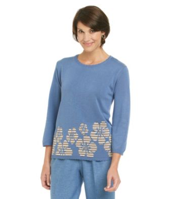 Alfred Dunner® St. Regis Blue Floral Sweater