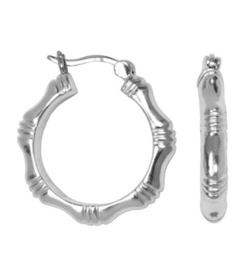 Aluminum Hoop Bamboo Earrings