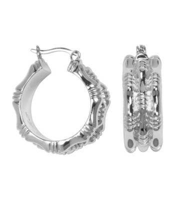 Aluminum Hoop Bamboo Earrings