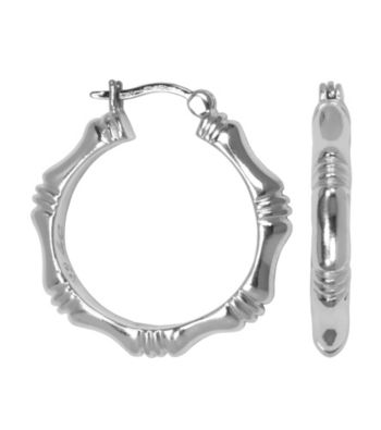 Aluminum Hoop Bamboo Earrings