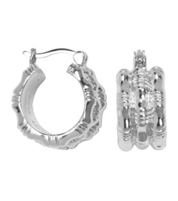 Aluminum Hoop Bamboo Earrings
