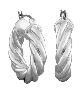 Aluminum Hoop Bamboo Earrings