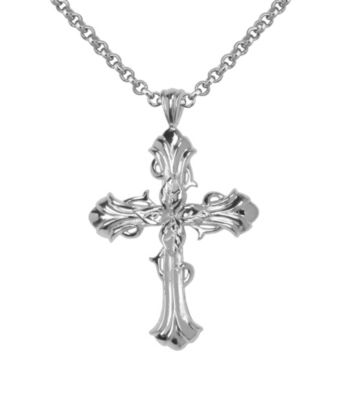 Aluminum Cross Pendant On Rolo Chain