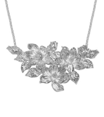 Aluminum Magnolia Flower Necklace
