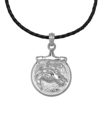 Aluminum Basketweave Cross Pendant On Rolo Chain