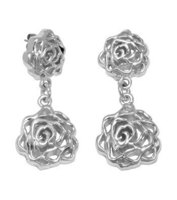 Aluminum Post Rose Earrings