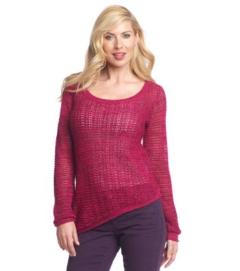 DKNY JEANS® Asymmetric Open-Stitch Sweater