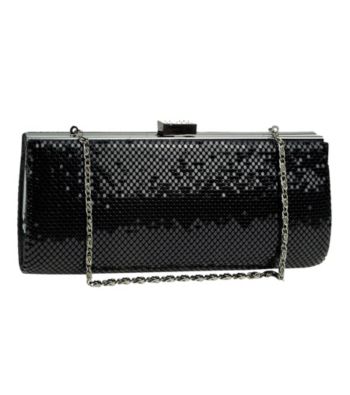 Jessica McClintock® Black Metal Mesh Slim Clutch