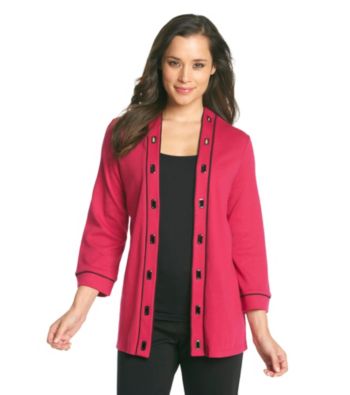Rafaella® Grommet Knit Cardigan