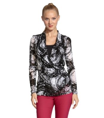 Karen Kane® Circle Print Wrap Top