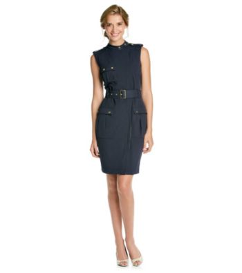 Calvin Klein Contrast Lined Miliary Inspired Dress