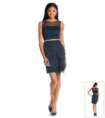 Jessica Simpson Sheer Overlay Tiered Dress