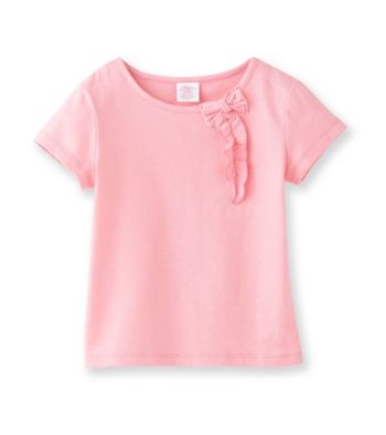 Little Miss Attitude Girls' 2T-6X Solid Self Bow Tee