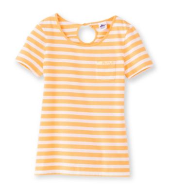 Miss Attitude Girls' 7-16 Striped Keyhole Back Tee