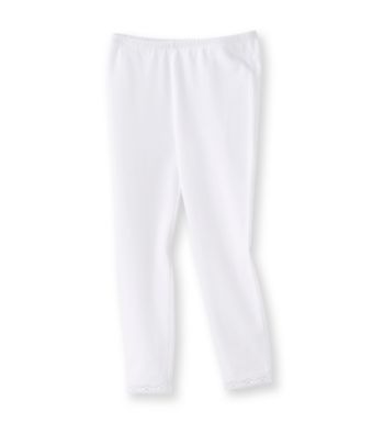 Little Miss Attitude Girls' 2T-6X White Lace Trim Leggings