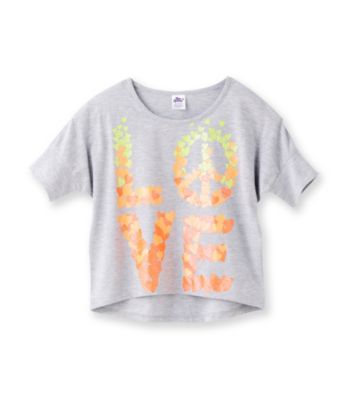 Miss Attitude Girls' 7-16 Heather Grey Love High-Low Top