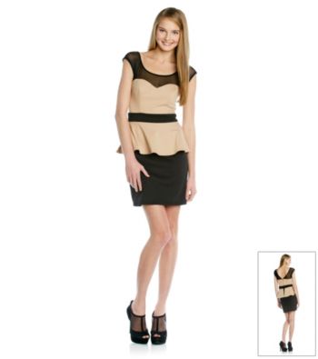 Trixxi® Juniors' Colorblocked Peplum Dress