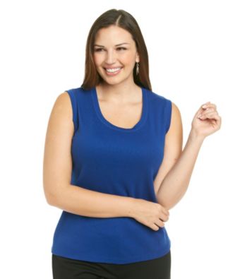 Rafaella Plus Size Knit Sleeveless Tank