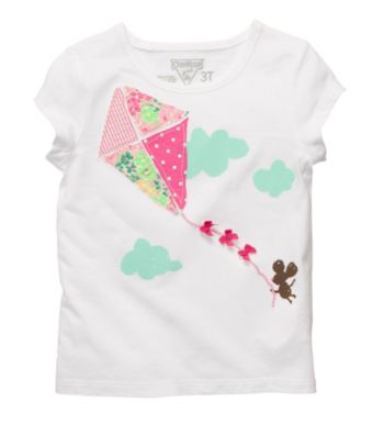 OshKosh B'Gosh® Girls' 2T-4T White Short Sleeve Kite Tee