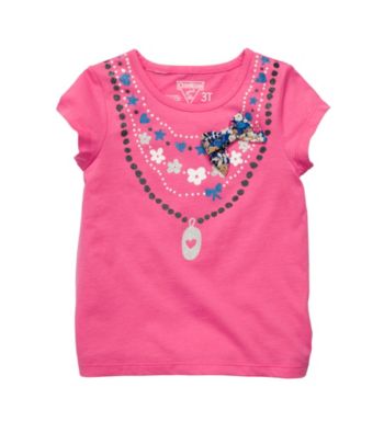OshKosh B'Gosh® Girls' 2T-4T Pink Short Sleeve Necklace Tee