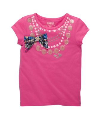 OshKosh B'Gosh® Girls' 4-6X Pink Short Sleeve Necklace Tee