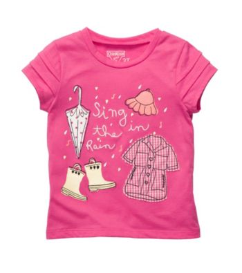 OshKosh B'Gosh® Girls' 2T-4T Pink Short Sleeve Singing In The Rain Tee