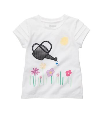 OshKosh B'Gosh® Girls' 2T-4T White Short Sleeve Watering Can Tee